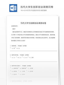 創(chuàng)新創(chuàng)業(yè)調(diào)查表