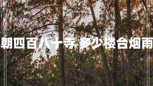 南朝四百八十寺 多少樓臺煙雨中