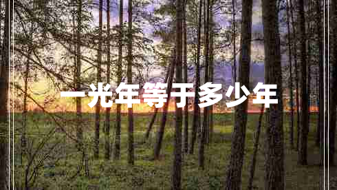 一光年等于多少年 一光年等于多少年