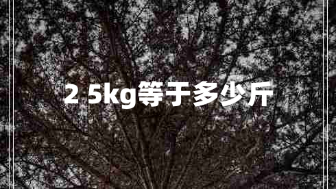 2 5kg等于多少斤