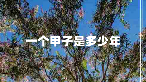 一個甲子是多少年