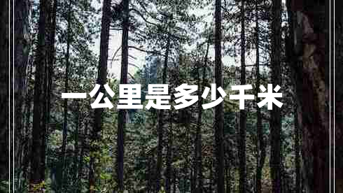 一公里是多少千米 一公里是多少千米