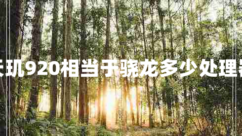 天璣920相當(dāng)于驍龍多少處理器