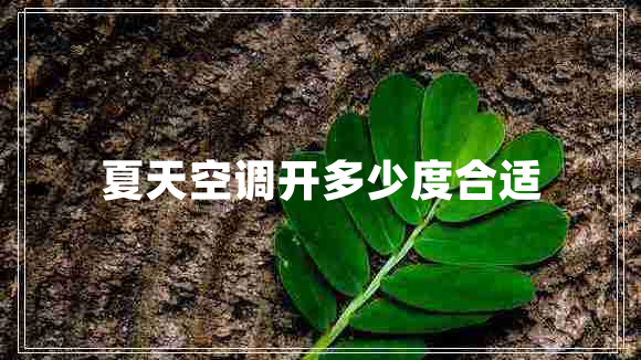 夏天空調(diào)開多少度合適 夏天空調(diào)開多少度合適