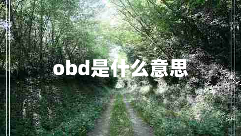 obd是什么意思