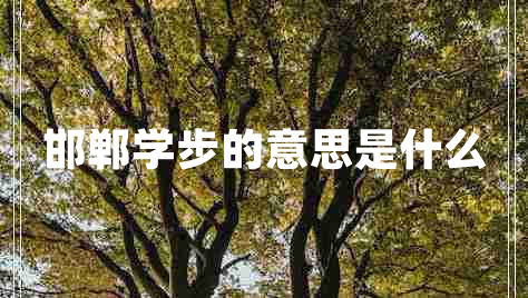 邯鄲學(xué)步的意思是什么