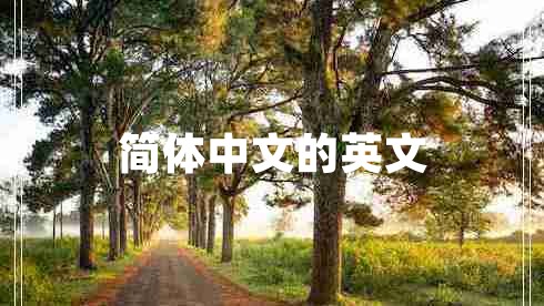 簡(jiǎn)體中文的英文