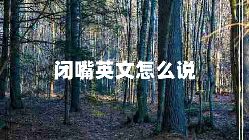 閉嘴英文怎么說