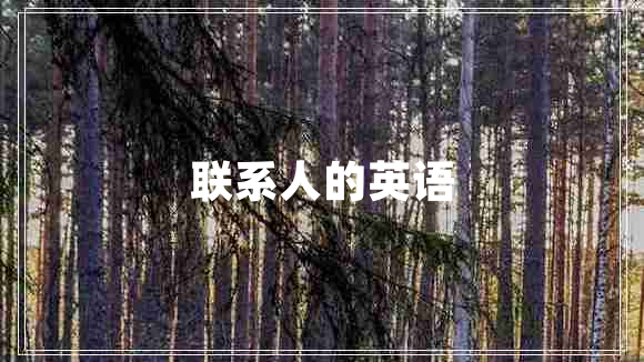 聯(lián)系人的英語
