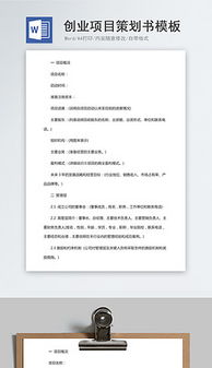 創(chuàng)業(yè)策劃方案模版