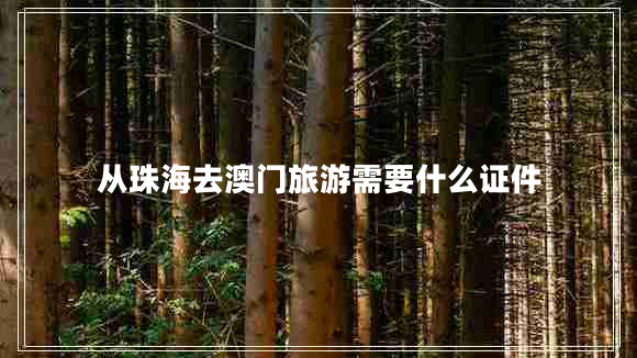 從珠海去澳門旅游需要什么證件