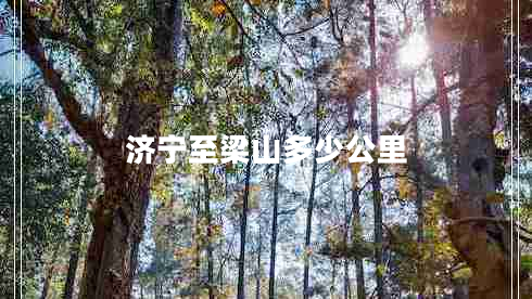 濟(jì)寧至梁山多少公里