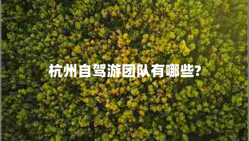 杭州自駕游團隊有哪些?