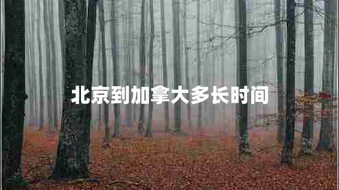 北京到加拿大多長時間