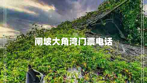 閘坡大角灣門票電話