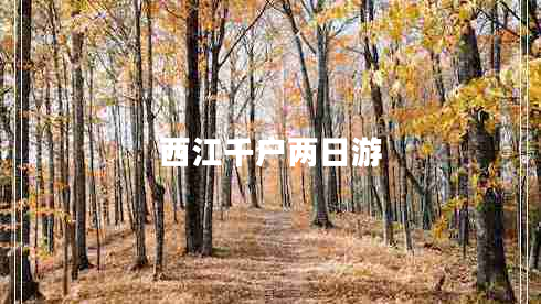 西江千戶兩日游