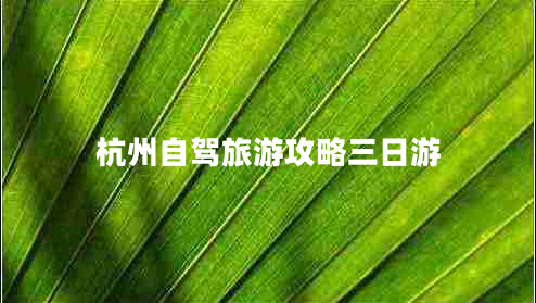 杭州自駕旅游攻略三日游 杭州自駕旅游攻略三日游