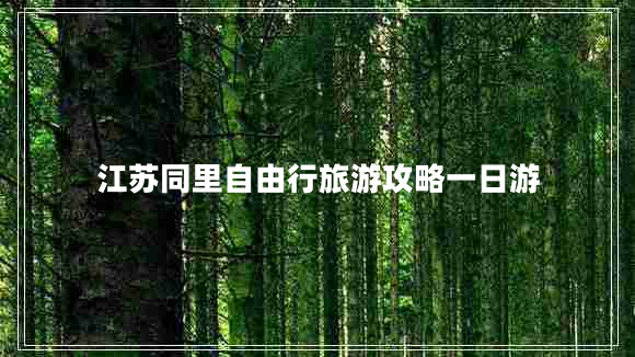 江蘇同里自由行旅游攻略一日游 江蘇同里自由行旅游攻略一日游