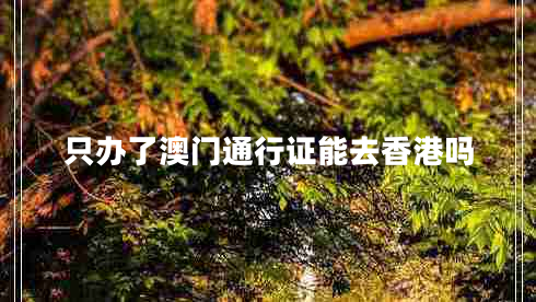 只辦了澳門通行證能去香港嗎 只辦了澳門通行證能去香港嗎