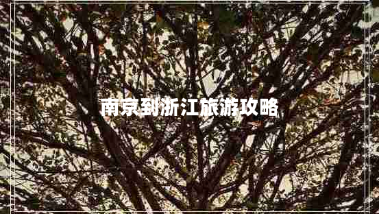 南京到浙江旅游攻略 南京到浙江旅游攻略