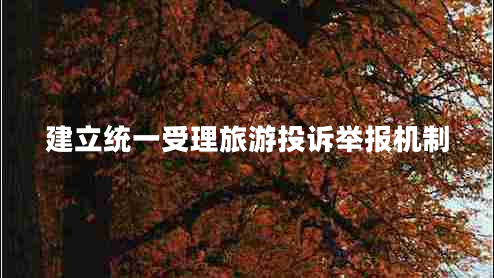 建立統(tǒng)一受理旅游投訴舉報機制