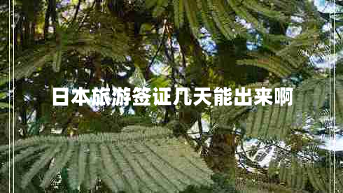 日本旅游簽證幾天能出來啊 日本旅游簽證幾天能出來啊