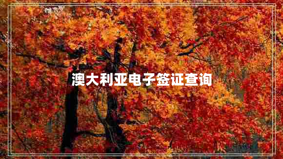 澳大利亞電子簽證查詢