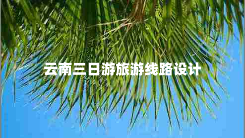 云南三日游旅游線路設(shè)計