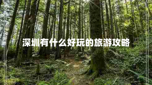 深圳有什么好玩的旅游攻略