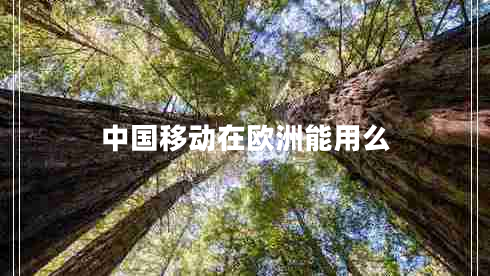 中國(guó)移動(dòng)在歐洲能用么