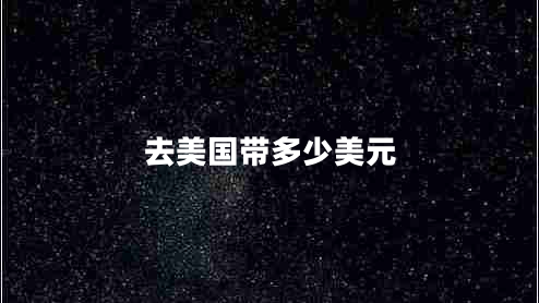去美國帶多少美元