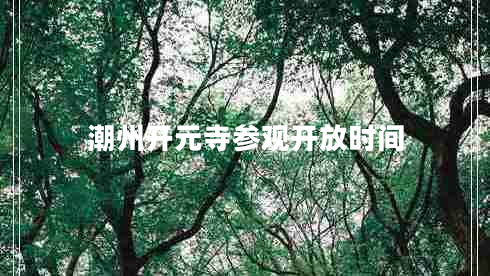 潮州開元寺參觀開放時(shí)間 潮州開元寺參觀開放時(shí)間