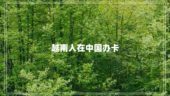 越南人在中國(guó)辦卡 越南人在中國(guó)辦卡