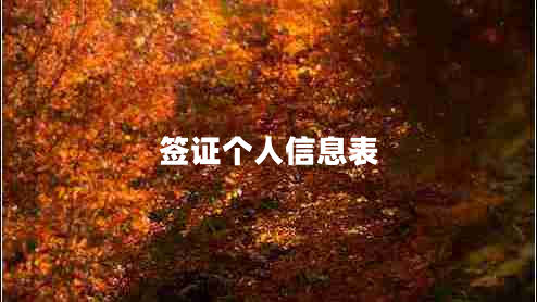 簽證個人信息表