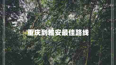 重慶到雅安最佳路線 重慶到雅安最佳路線