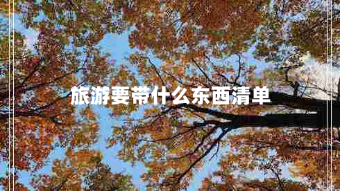 旅游要帶什么東西清單