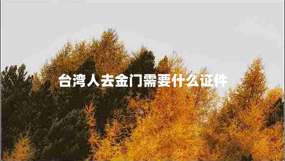 臺灣人去金門需要什么證件