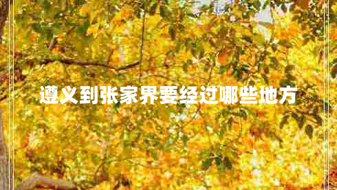 遵義到張家界要經(jīng)過哪些地方 遵義到張家界要經(jīng)過哪些地方