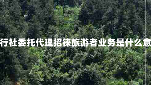 旅行社委托代理招徠旅游者業(yè)務(wù)是什么意思 旅行社委托代理招徠旅游者業(yè)務(wù)是什么意思