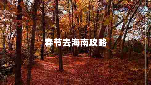 春節(jié)去海南攻略