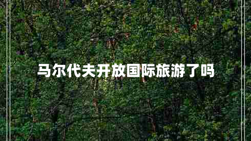 馬爾代夫開(kāi)放國(guó)際旅游了嗎