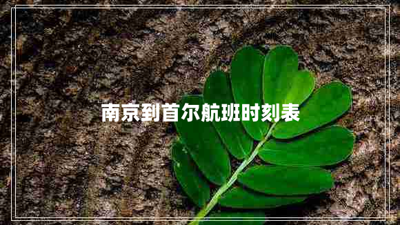 南京到首爾航班時刻表