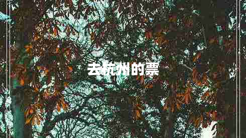 去杭州的票