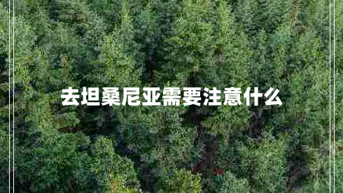 去坦桑尼亞需要注意什么 去坦桑尼亞需要注意什么