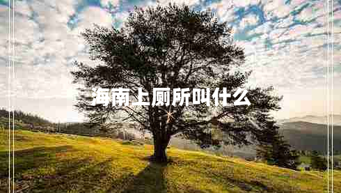 海南上廁所叫什么