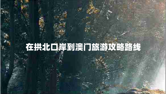 在拱北口岸到澳門旅游攻略路線