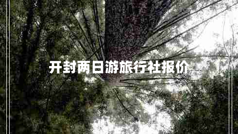 開(kāi)封兩日游旅行社報(bào)價(jià)