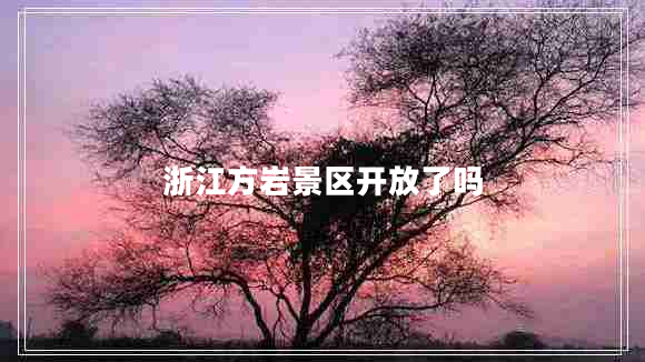 浙江方巖景區(qū)開放了嗎