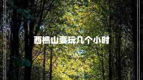 西樵山要玩幾個小時 西樵山要玩幾個小時