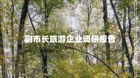 副市長旅游企業(yè)調研報告
